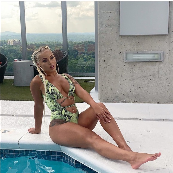 Neon Snake One Pice Swimsuit - Picture 2 of 6